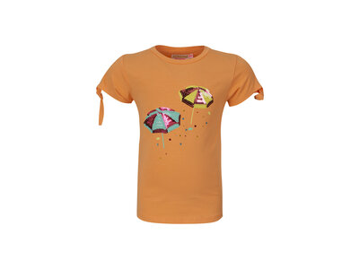 SOMEONE T-shirt - Oranje met parasol print