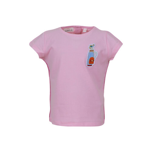 MINI REBELS T-shirt - Roze met patch