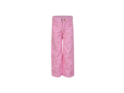 SOMEONE Broek - Roze met kersjes