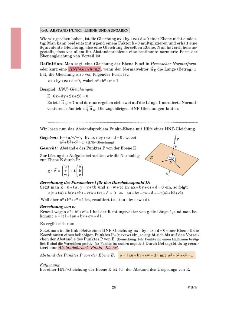 Vektorgeometrie - Skript für den Unterricht  -  Siegerist/Wirth