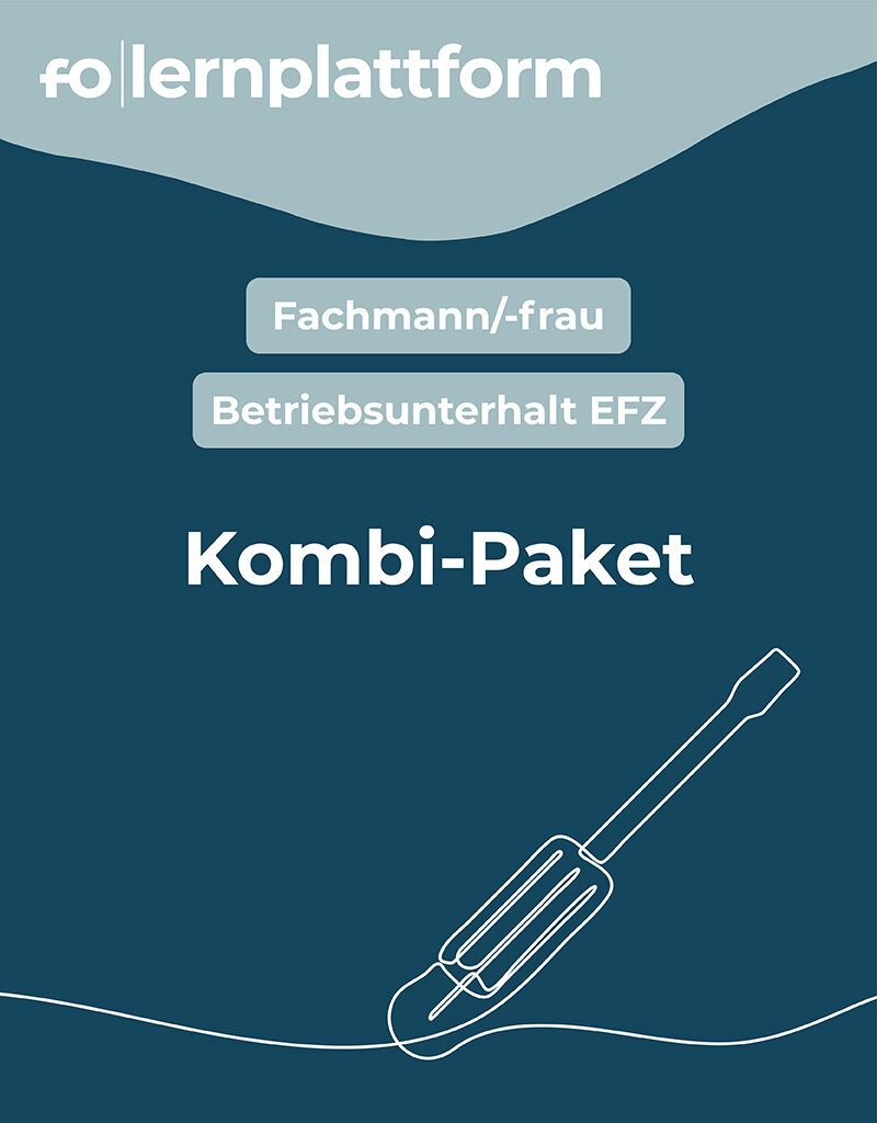 Lernplattform-Login, Fachmann/-frau Betriebsunterhalt, 3jährige EFZ-Lehre, Kombi-Paket für alle drei Lernorte