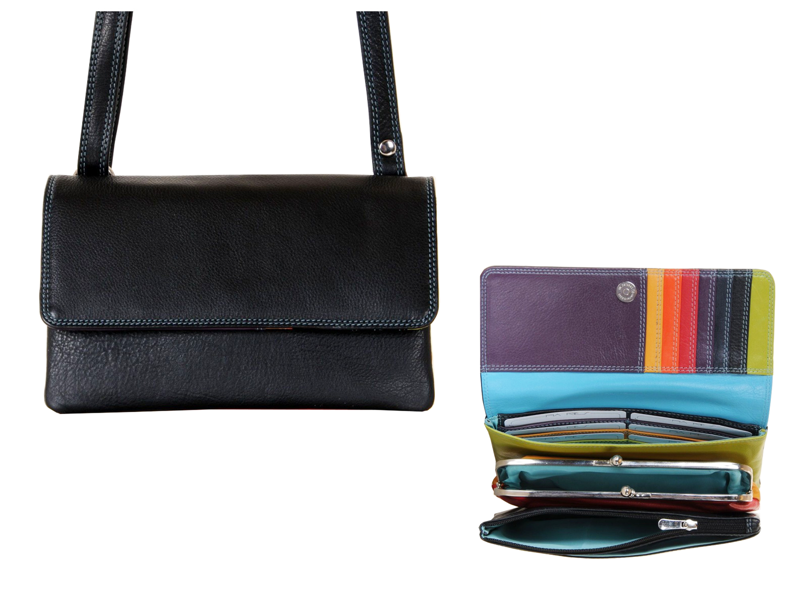 Pia Ries - Schoudertas/Handtas 536 Tropical Leer - Multicolor