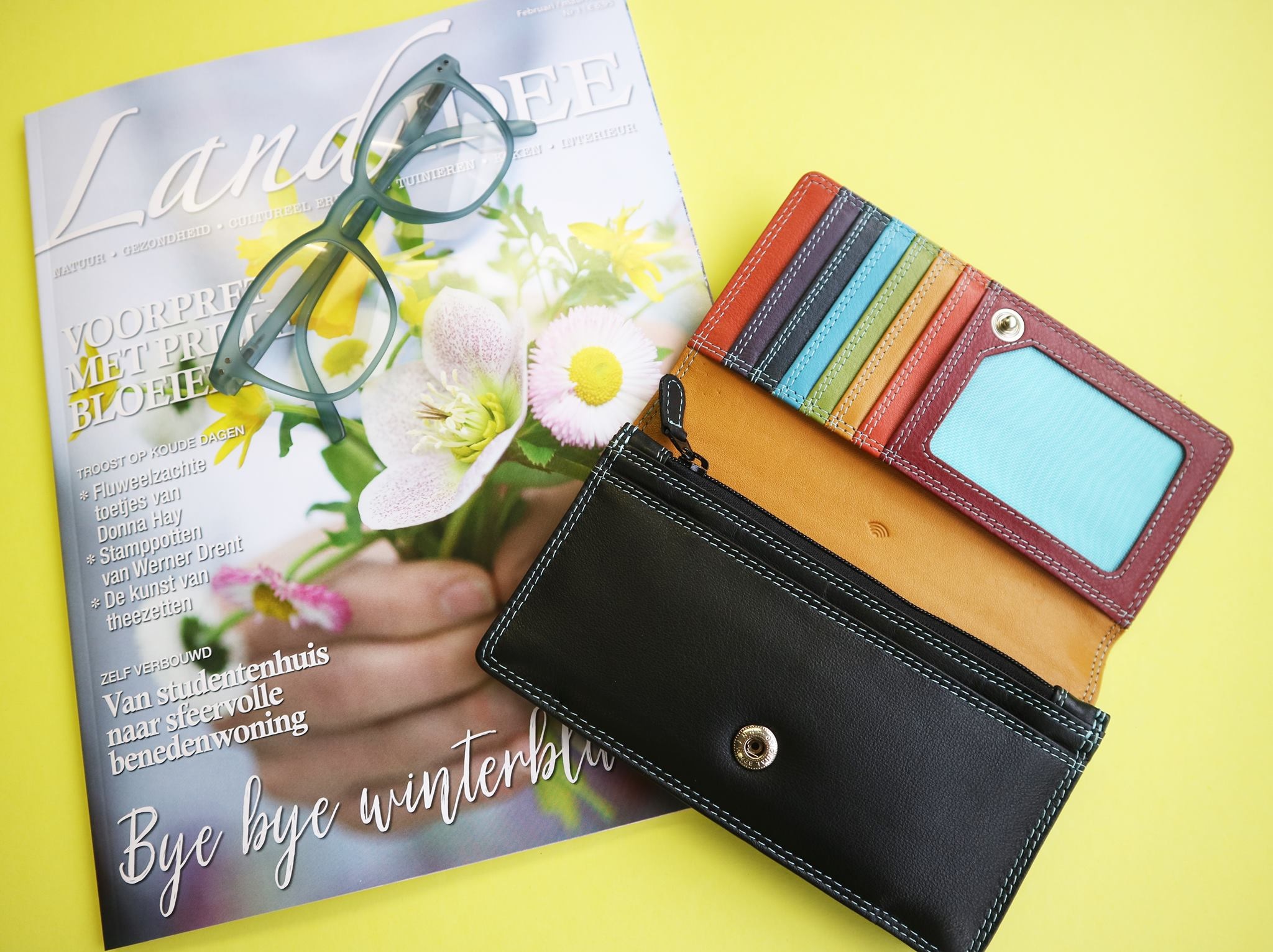 Pia Ries - Overslagportemonnee 829 Tropical Leer - Multicolor