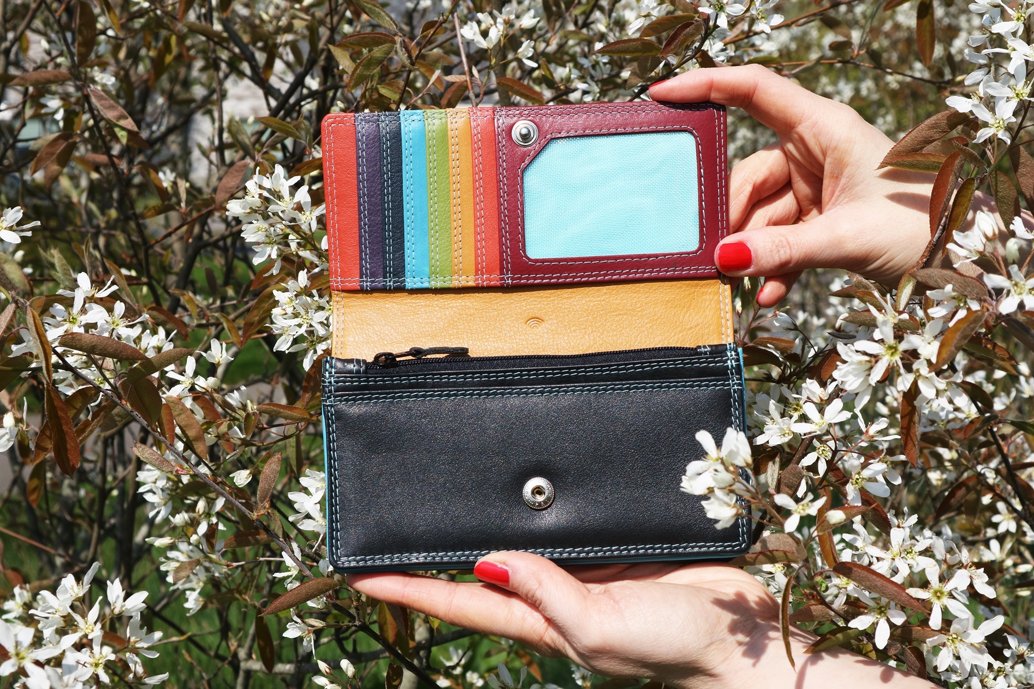 Pia Ries - Overslagportemonnee 829 Tropical Leer - Multicolor