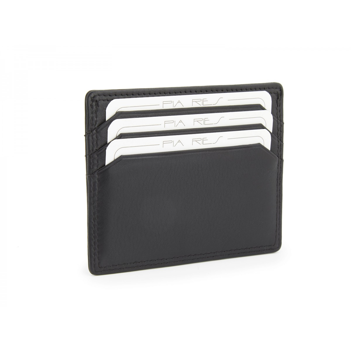 Pia Ries - 753 Delux Man Pasjesportemonnee - Zwart Leer