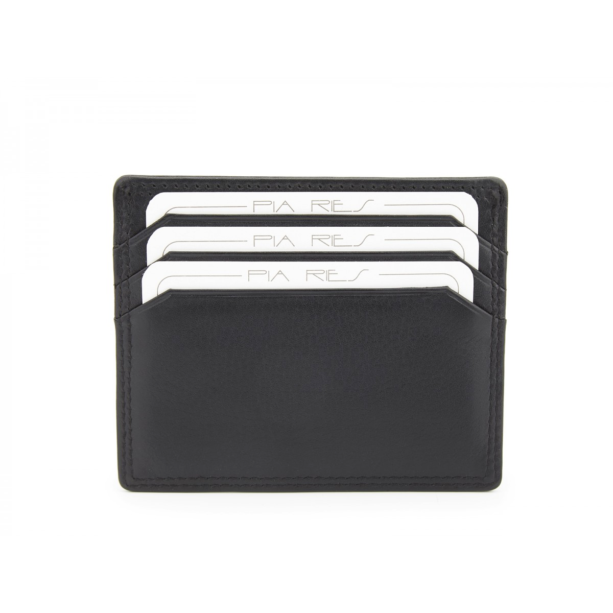 Pia Ries - 753 Delux Man Pasjesportemonnee - Zwart Leer