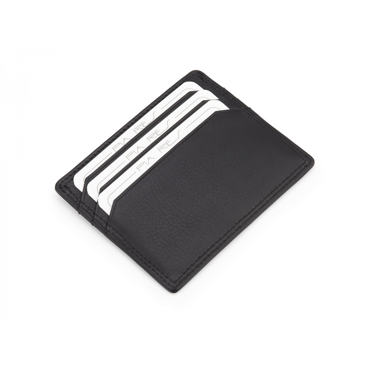 Pia Ries - 753 Delux Man Pasjesportemonnee - Zwart Leer