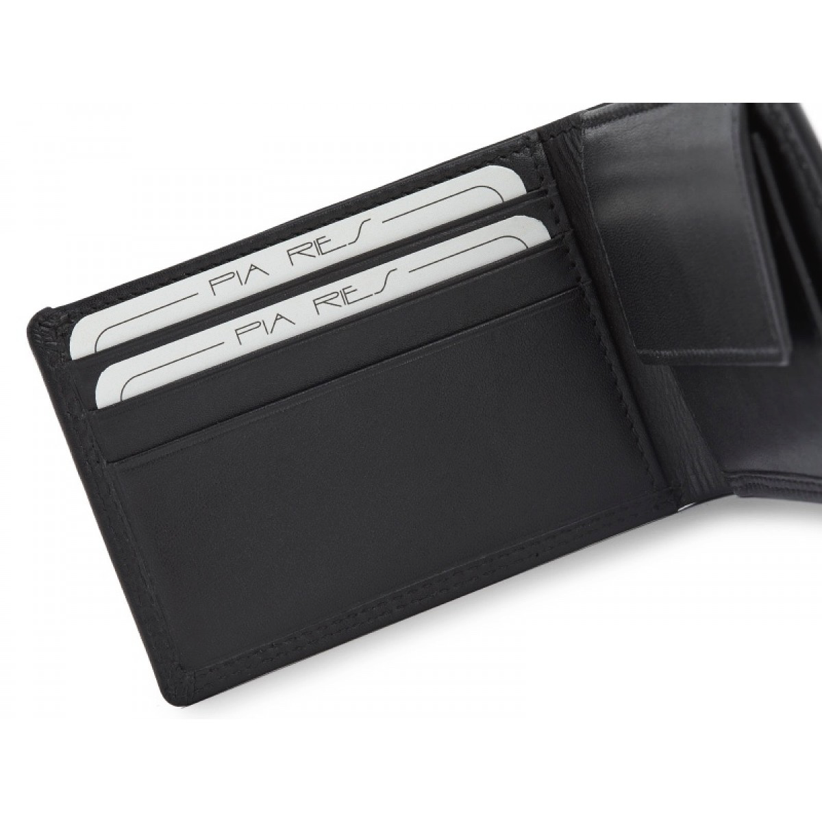 Pia Ries - Kleine Billfold 750 Delux Man - Zwart Leer