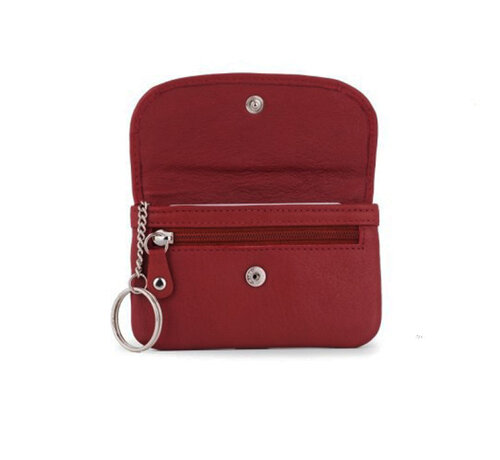 Pia Ries Pia Ries - Kleine portemonnee met sleutel hanger 459-5 Leer - Rood