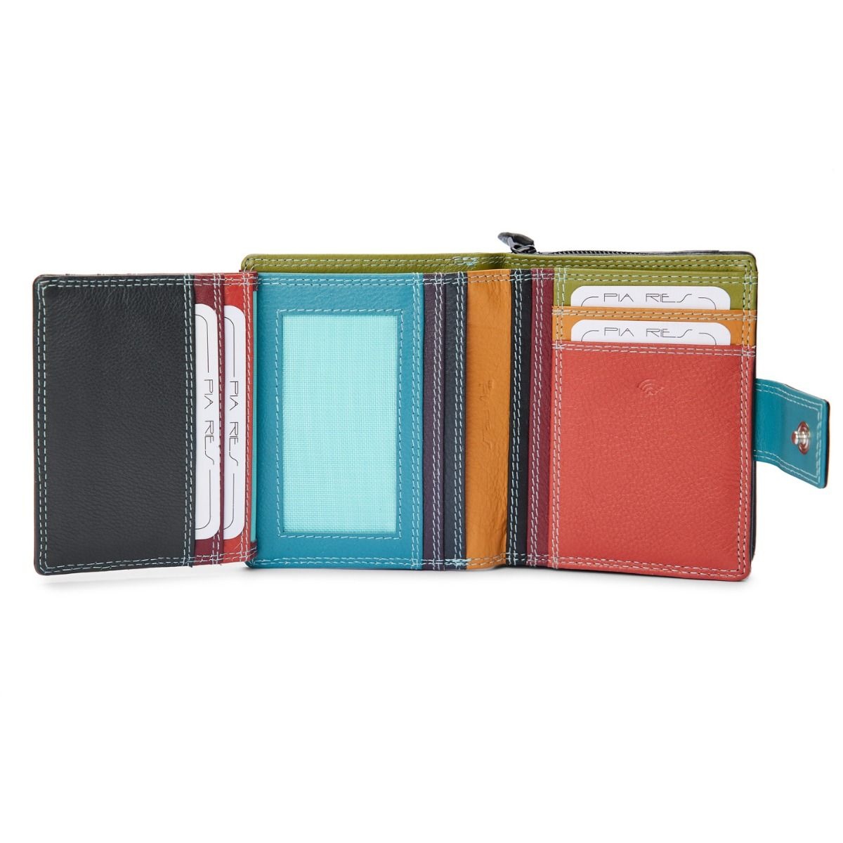 Pia Ries - Ritsportemonnee 826 Tropical Leer - Multicolor