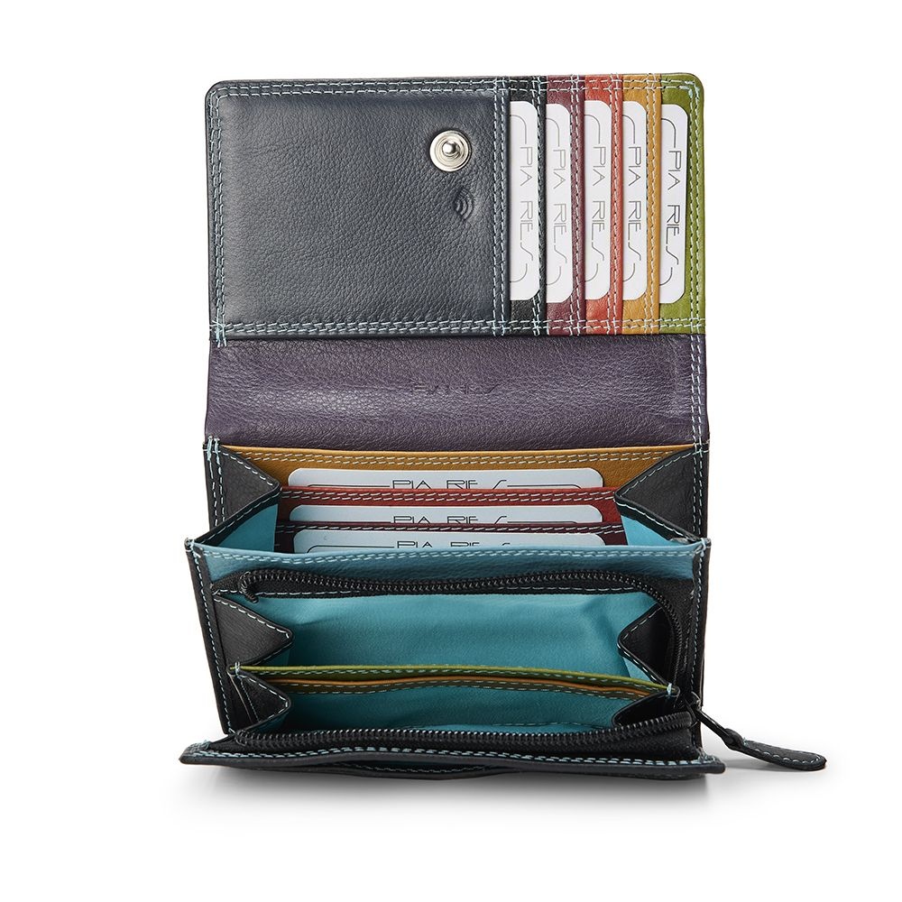 Pia Ries - Overslagportemonnee 530 Tropical Leer - Multicolor