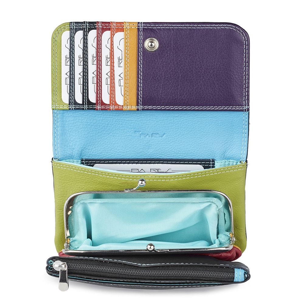 Pia Ries - Overslagportemonnee 532 Tropical Leer - Multicolor