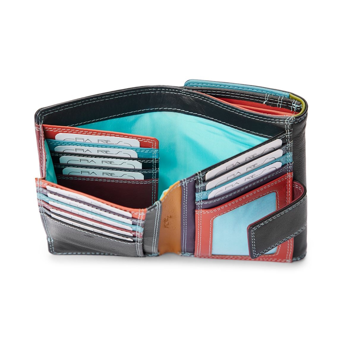 Pia Ries - Overslagportemonnee 828 Tropical Leer - Multicolor