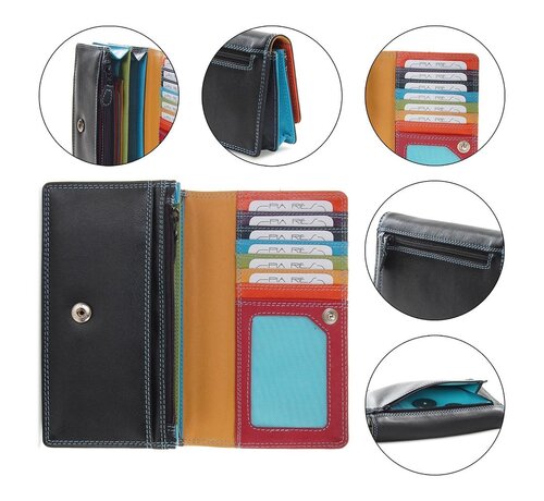 Pia Ries Pia Ries - Overslagportemonnee 829 Tropical Leer - Multicolor