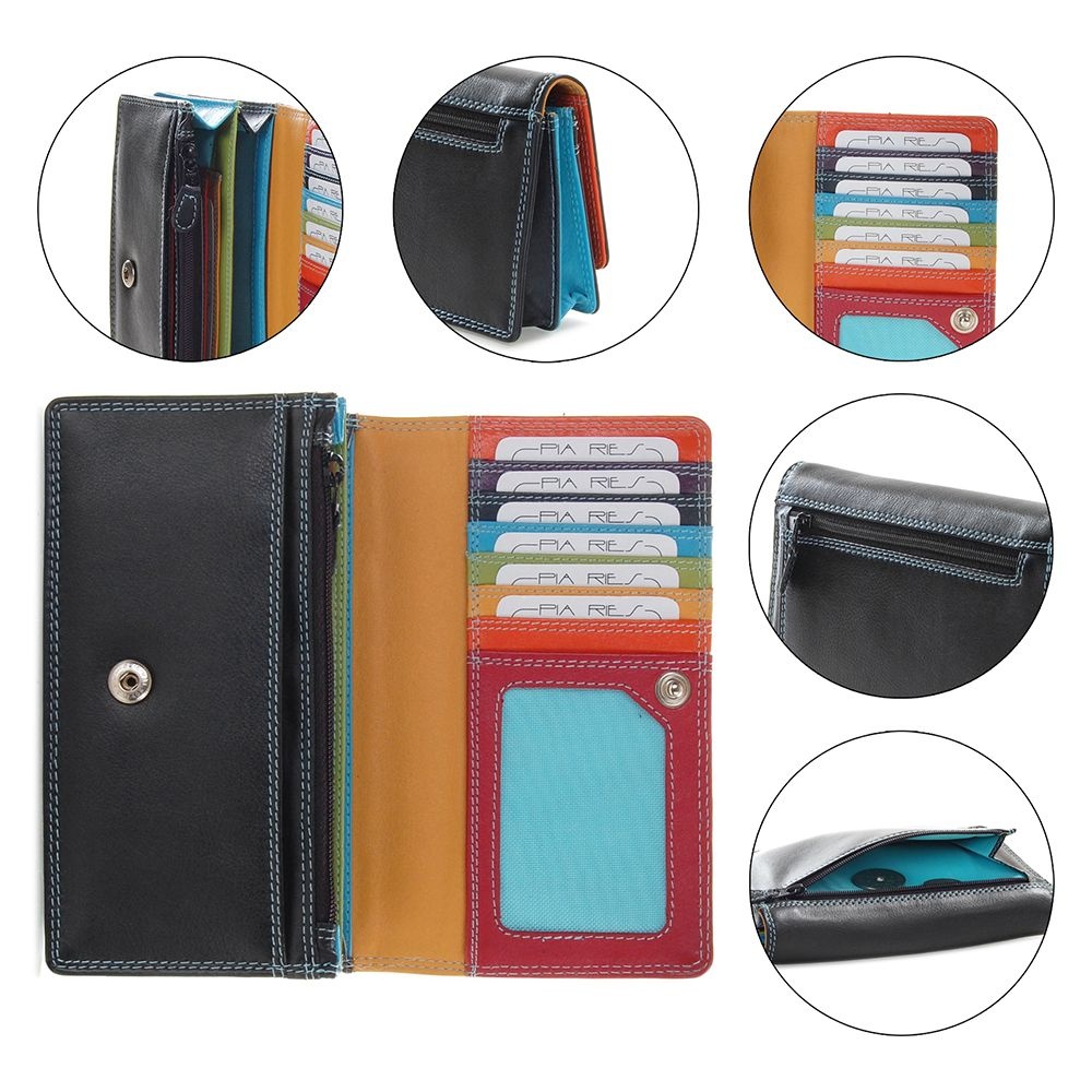 Pia Ries - Overslagportemonnee 829 Tropical Leer - Multicolor