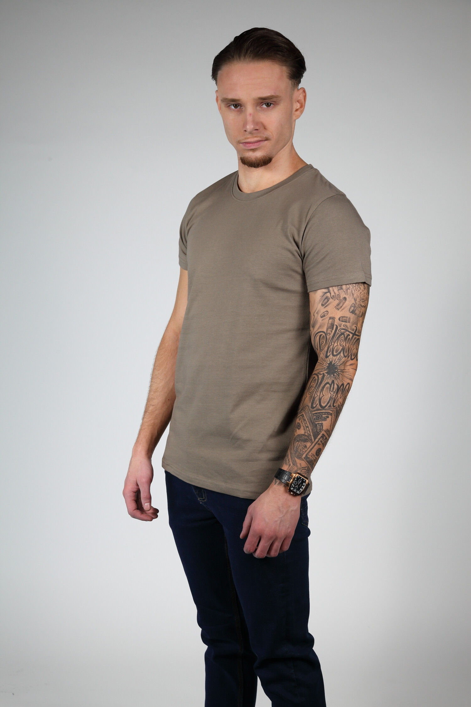 Bruine T shirt Basic Valenci Gratis verzending vanaf 70 VALENCI