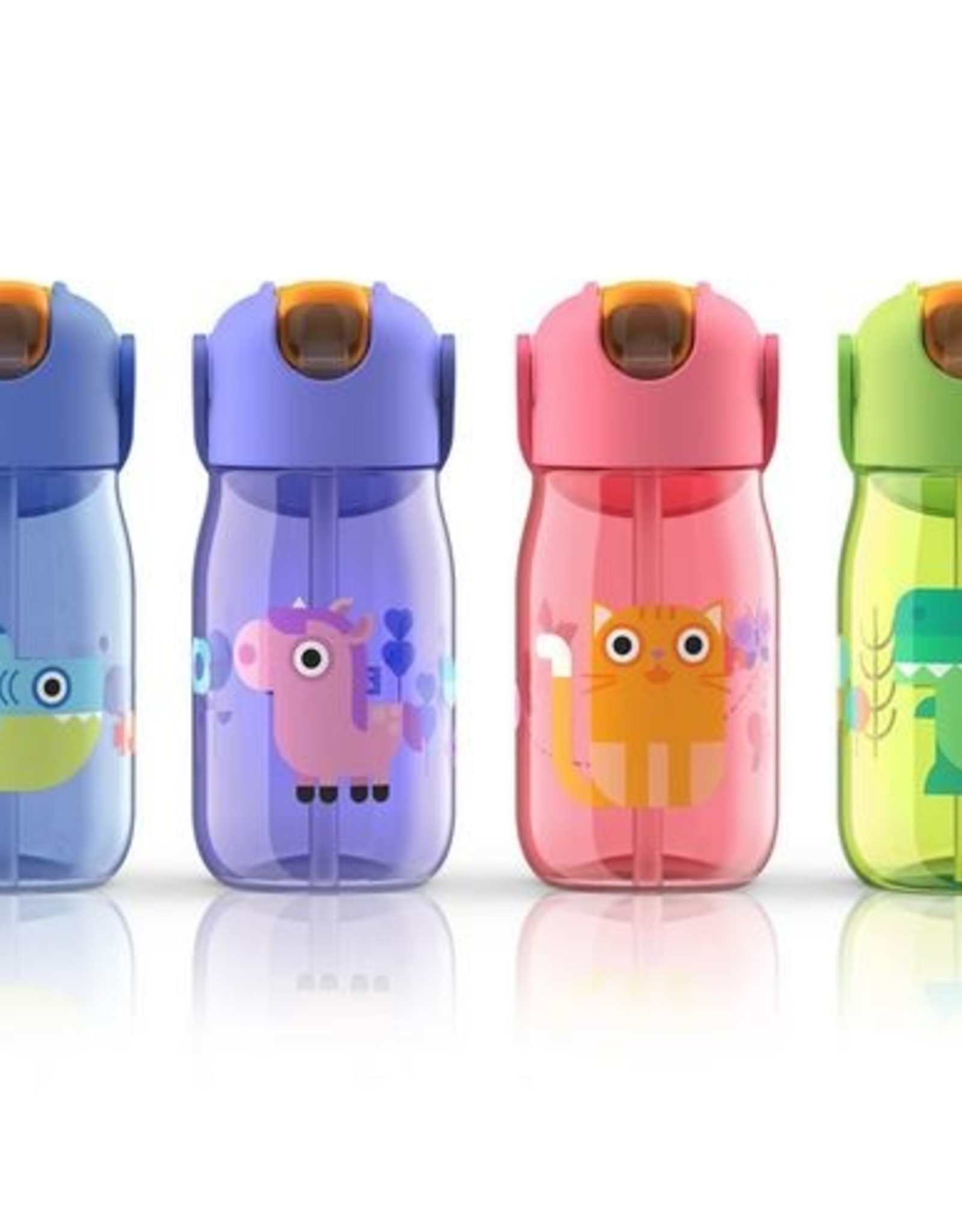 Zoku Drinkfles Kids Flip met Rietje 400 ml - Groen