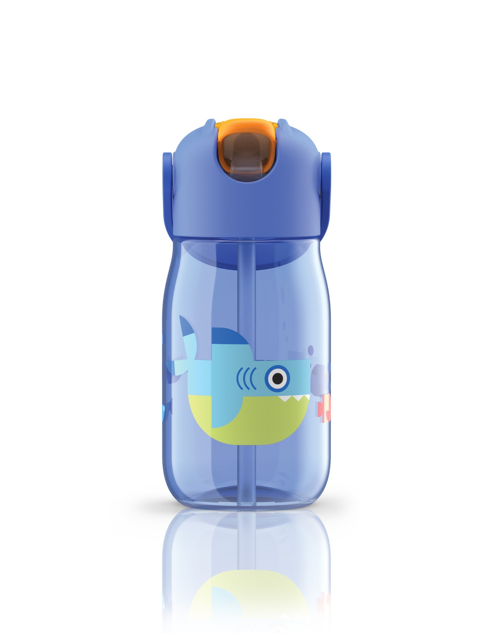 Zoku Drinkfles Kids Flip met Rietje 400 ml - Blauw