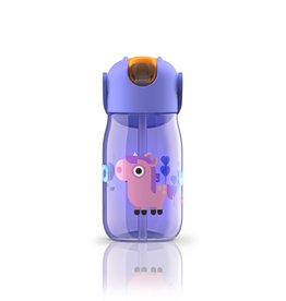 Zoku Drinkfles Kids Flip met Rietje 400 ml - Paars