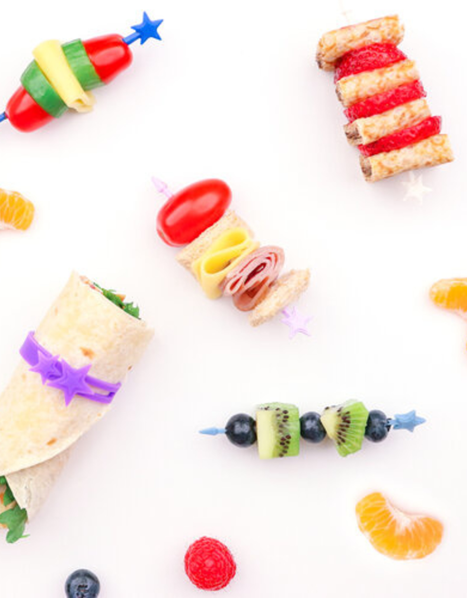 Lunch Punch Stix Lange prikkers - Ster Blauw