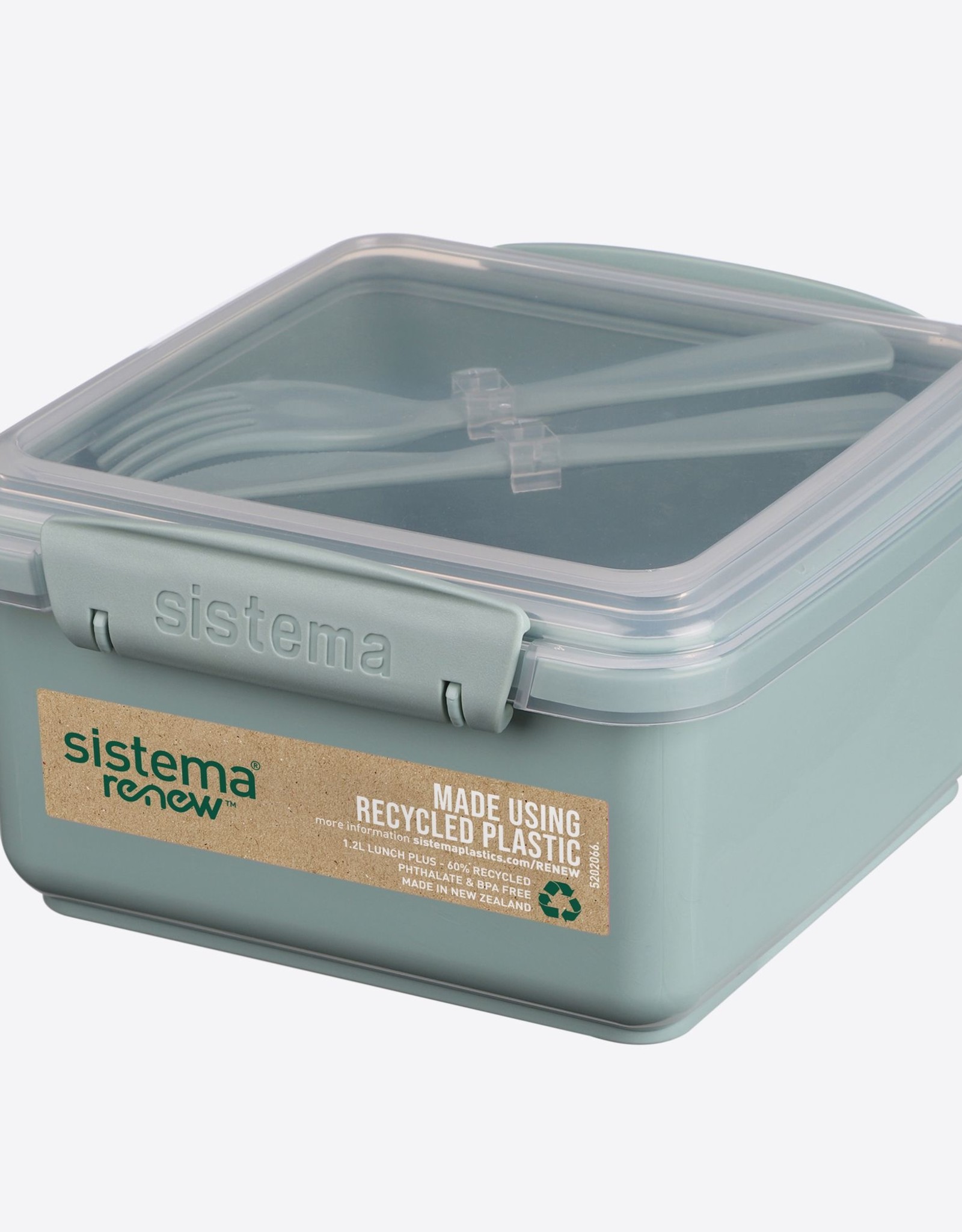 Sistema Sistema Renew lunchbox met bestek Lunch Plus 1.2L - donkerblauw