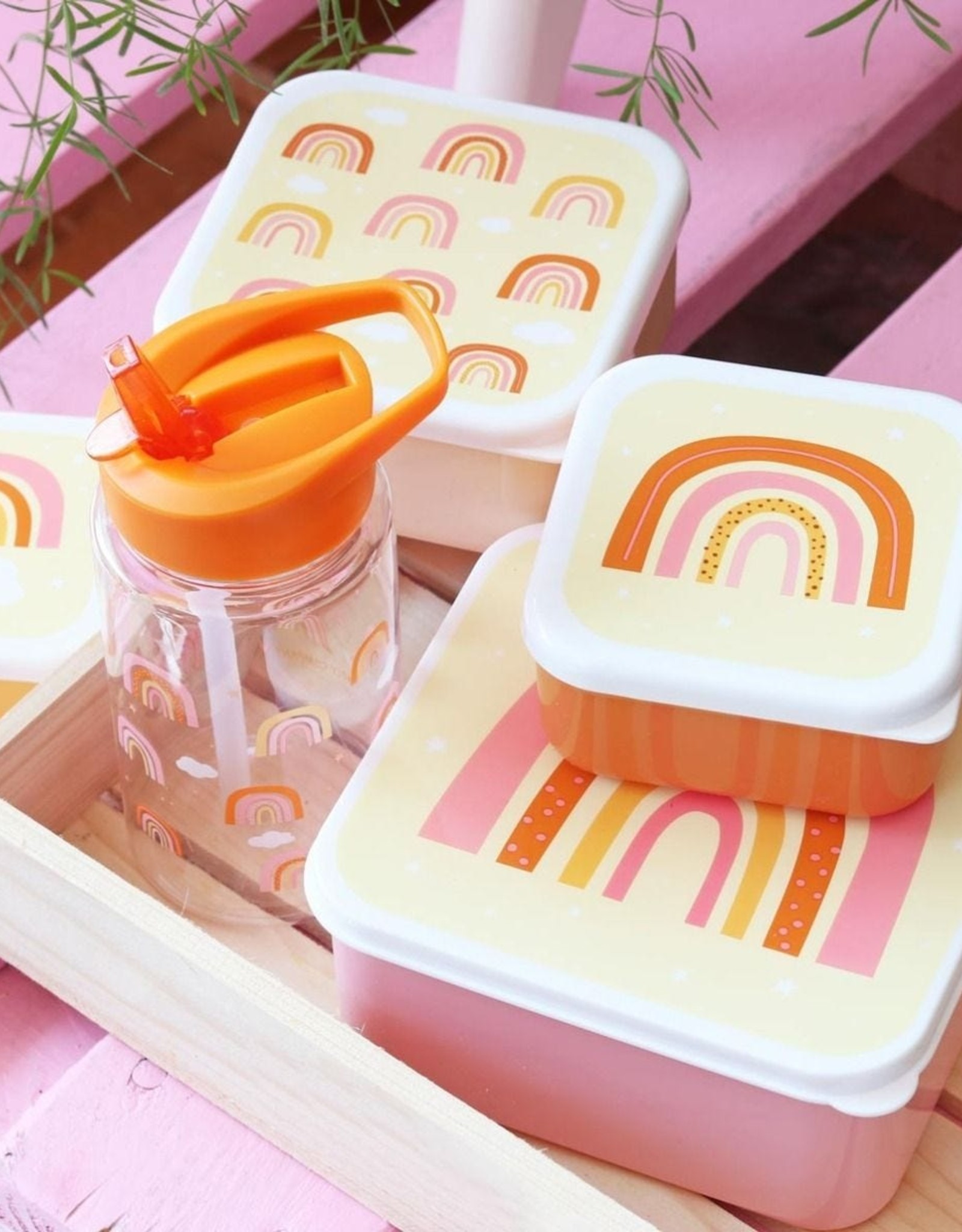 A Little Lovely Company Lunch en snackbox set - Regenbogen