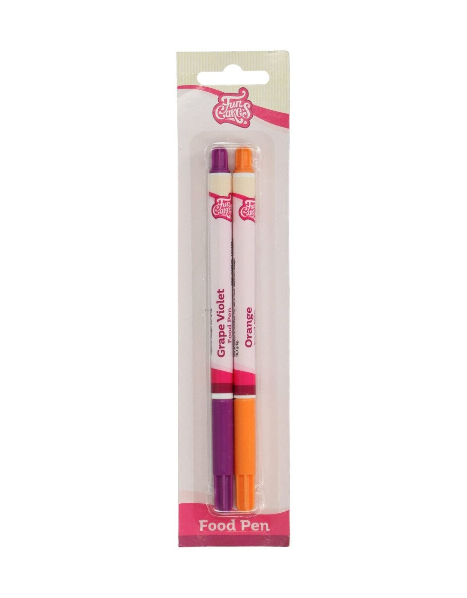 FunCakes Pen met eetbare inkt set van 2 - Paars+Oranje
