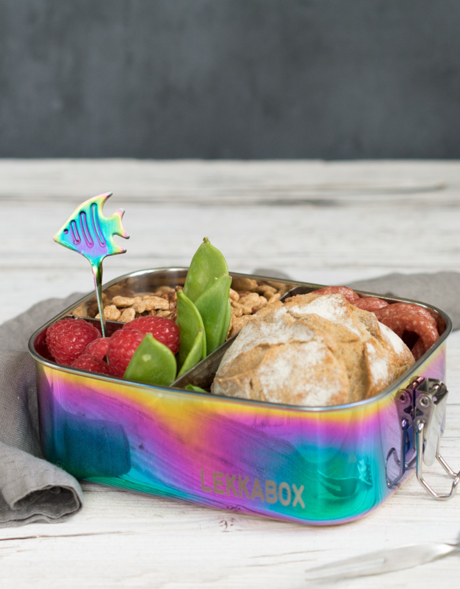 LEKKABOX Partyspiesjes - Vis - Regenboog - set van 2