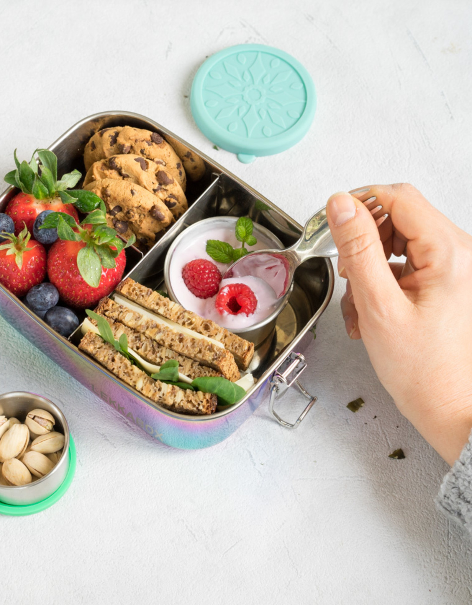 LEKKABOX Spork in RVS 10 cm - Zilver