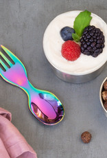 LEKKABOX Spork in RVS 10 cm - Regenboog