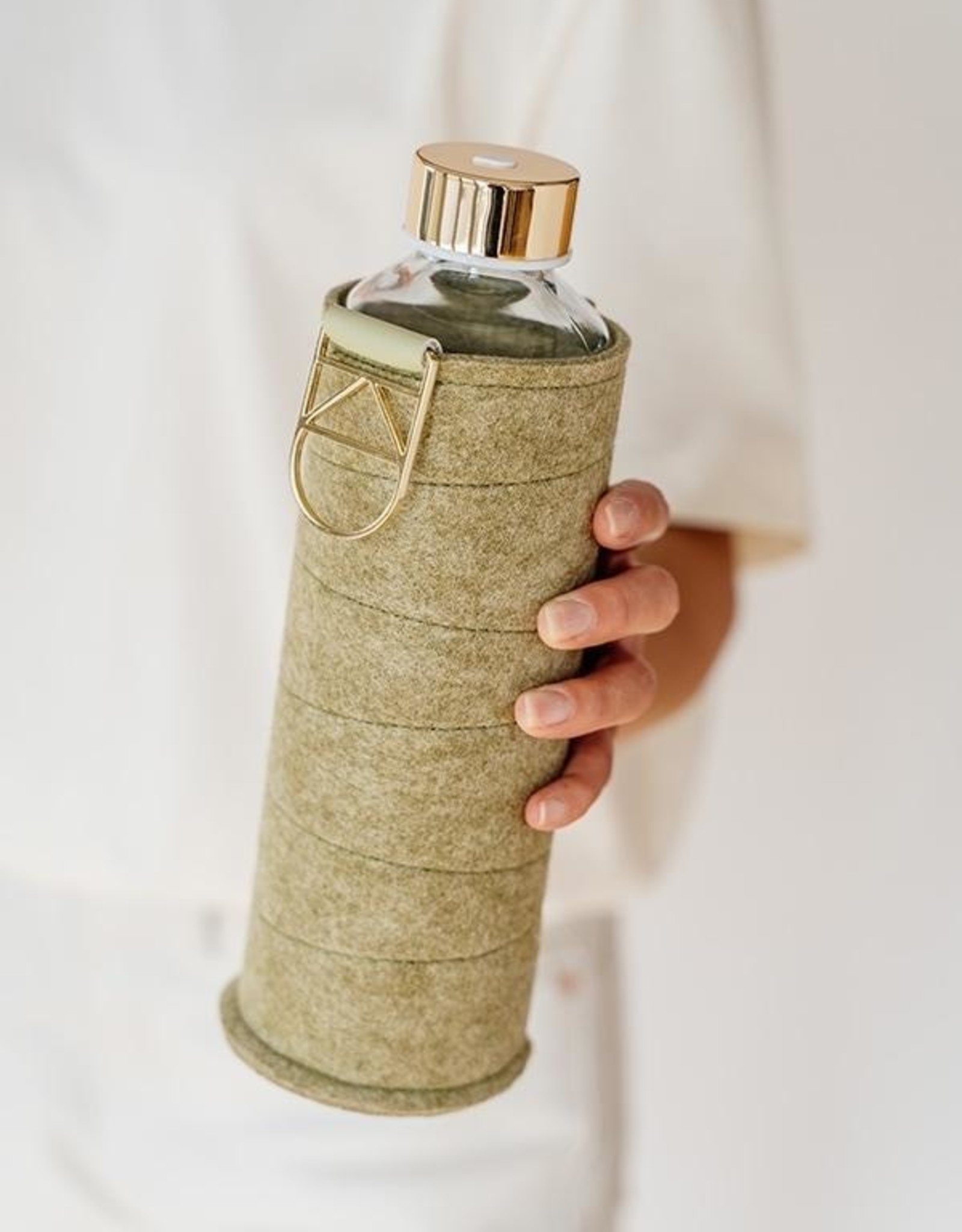 Equa Glazen drinkfles met cover - Pistachio 750 ml