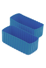 Little Lunch Box Co Little Lunch Box Silicone Bento Cups - Rechthoek Set/2 Blauw