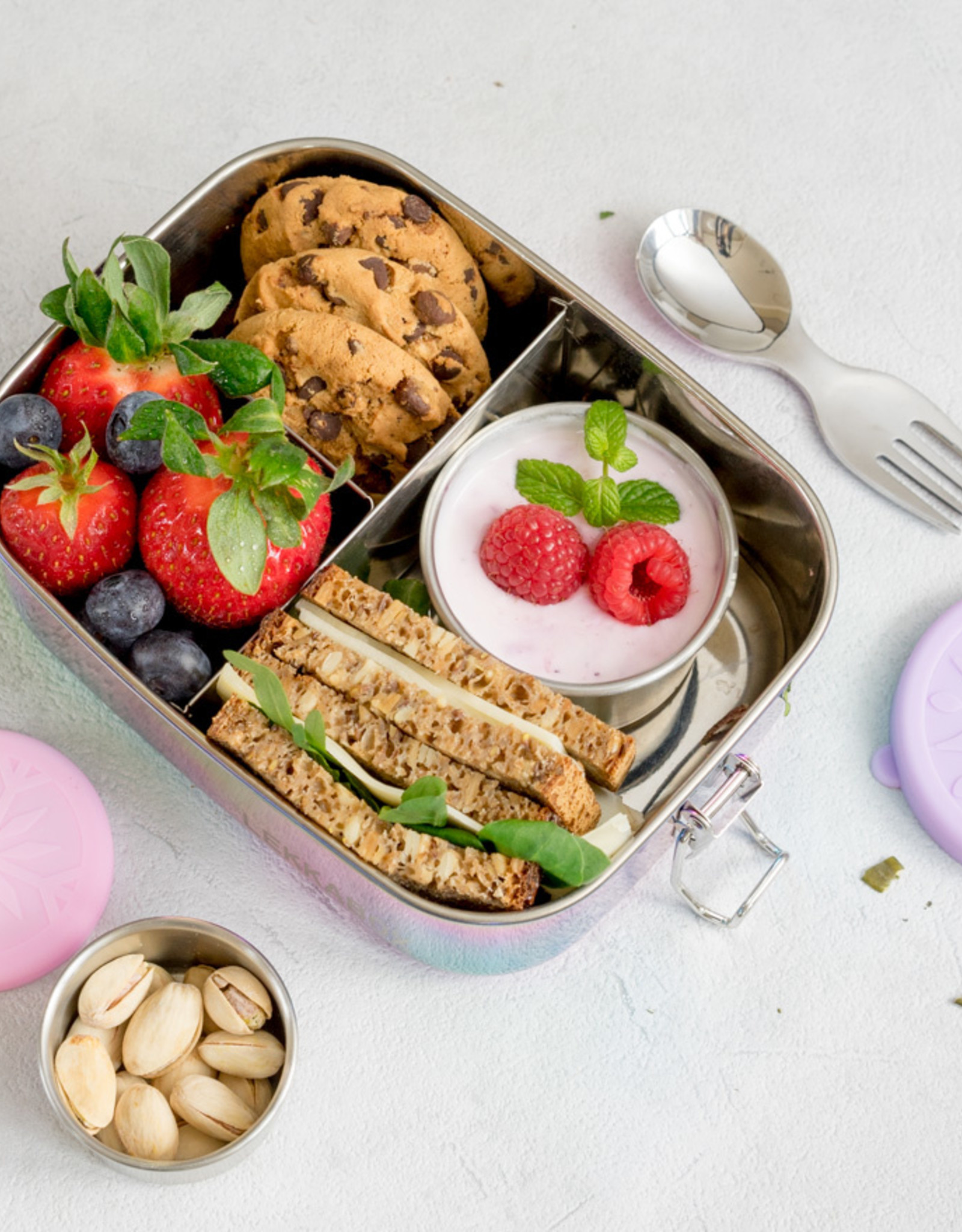 LEKKABOX Lekkabox Dipper - Set van 2 RVS dippotjes - Lavender