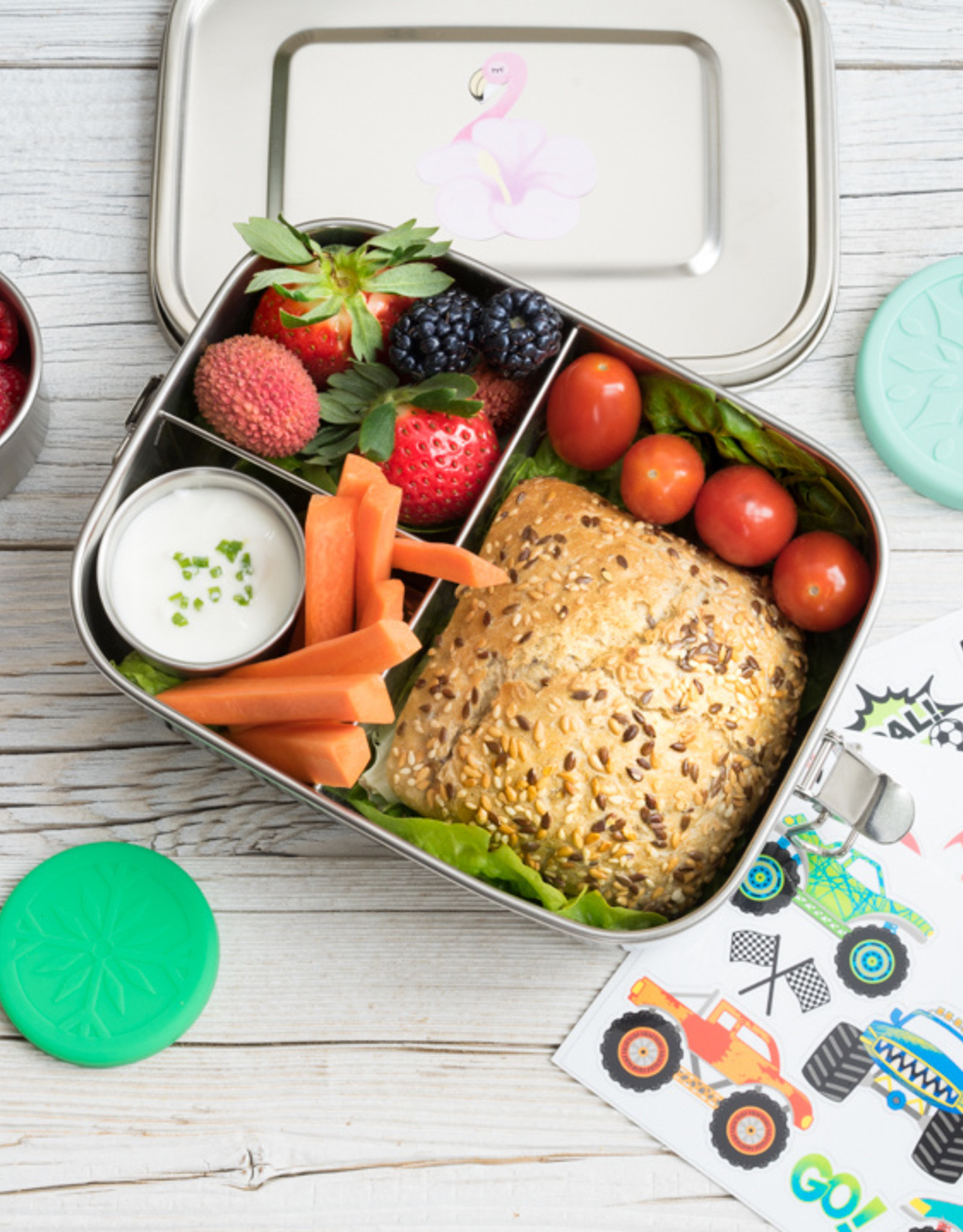 LEKKABOX Lekkabox Dipper - Set van 2 RVS dippotjes - Groen