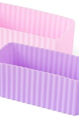 LEKKABOX Silicone Bento Cups - Rechthoek set/2 - Roze/Lila