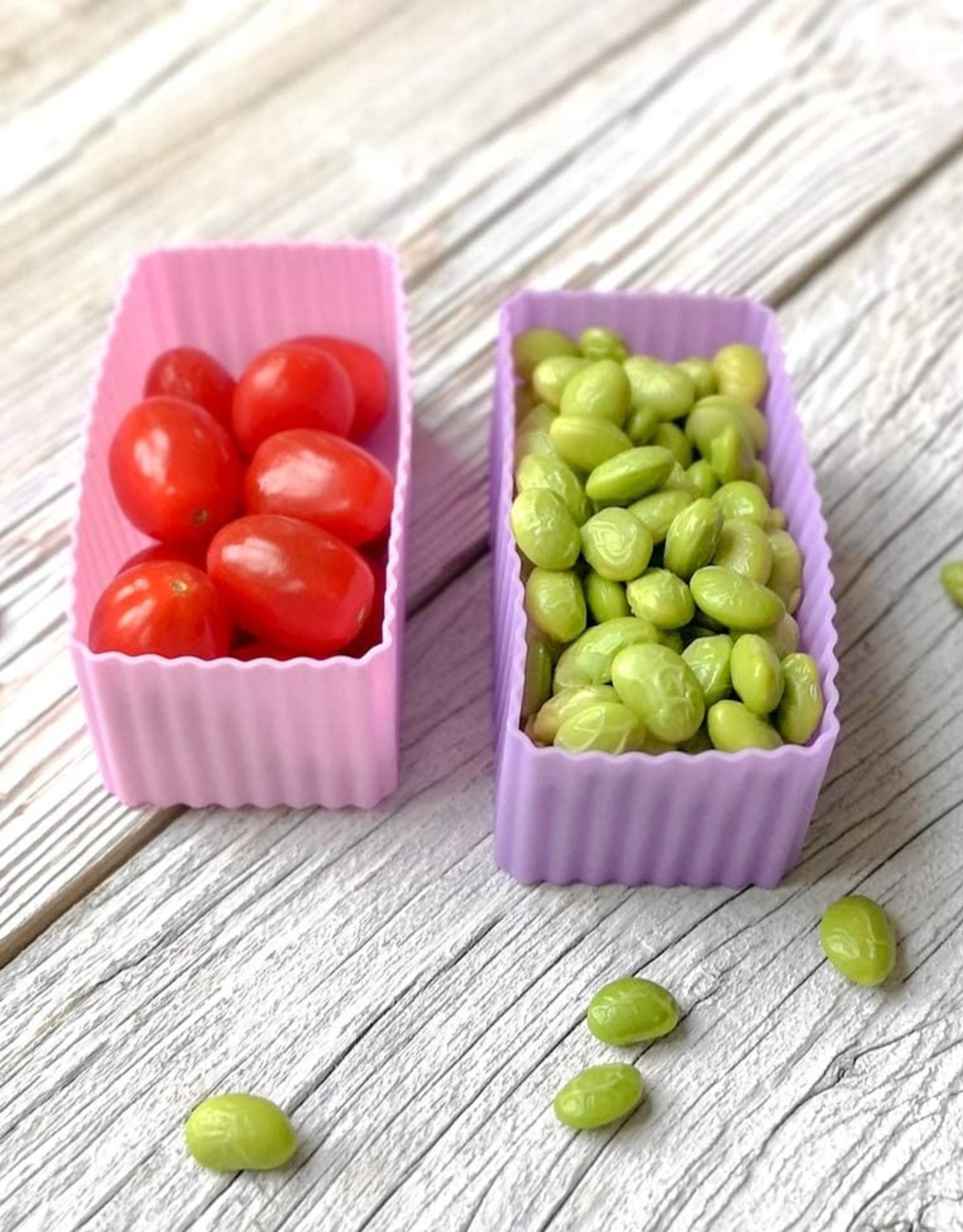 LEKKABOX Silicone Bento Cups - Rechthoek set/2 - Lavender
