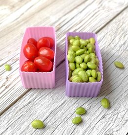 LEKKABOX Silicone Bento Cups - Rechthoek set/2 - Lavender