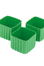 Little Lunch Box Co Little Lunch Box Silicone Bento Cups - Vierkant Set/3 Groen