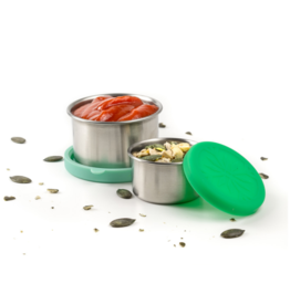 LEKKABOX Lekkabox Dipper - Set van 2 RVS dippotjes - Groen