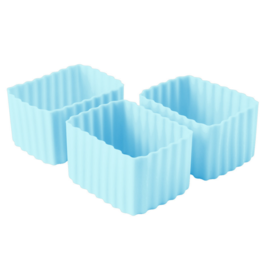 Little Lunch Box Co Silicone Bento Cups - Rechthoek Set/3 Licht blauw
