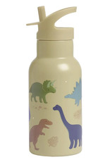 A Little Lovely Company RVS Drinkfles 350 ml - Dinosaurussen