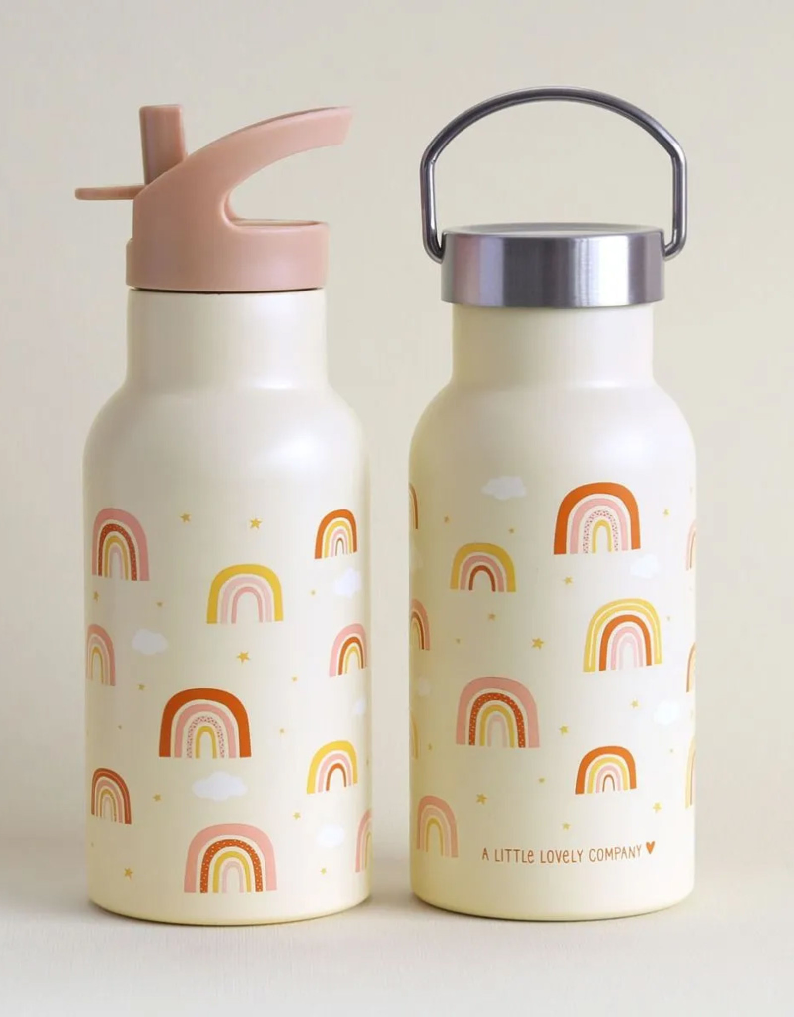 A Little Lovely Company RVS Drinkfles 350 ml - Regenbogen