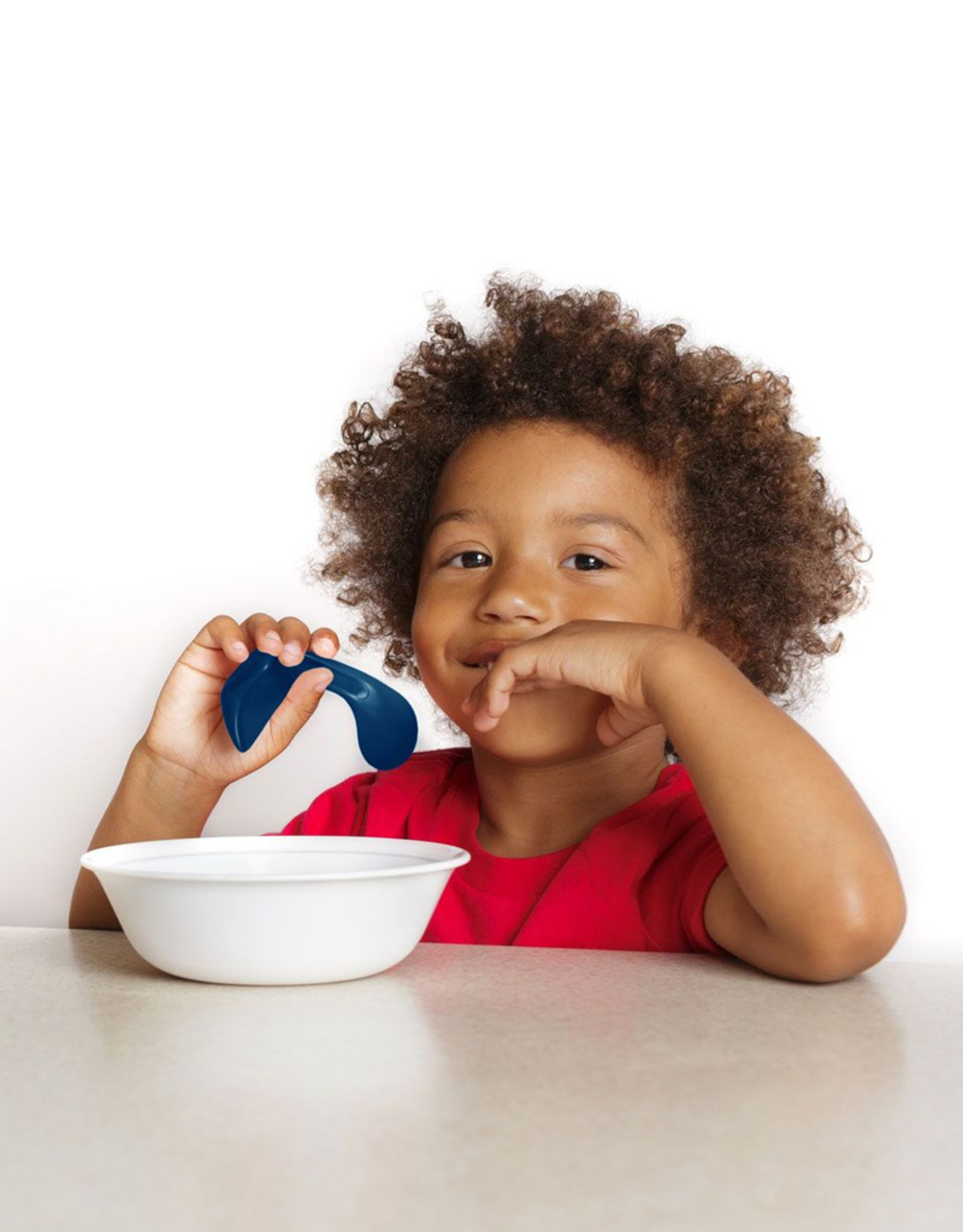 Kizingo Peuterlepel - Ergonomische lepel voor zelfstandig eten - Blauw