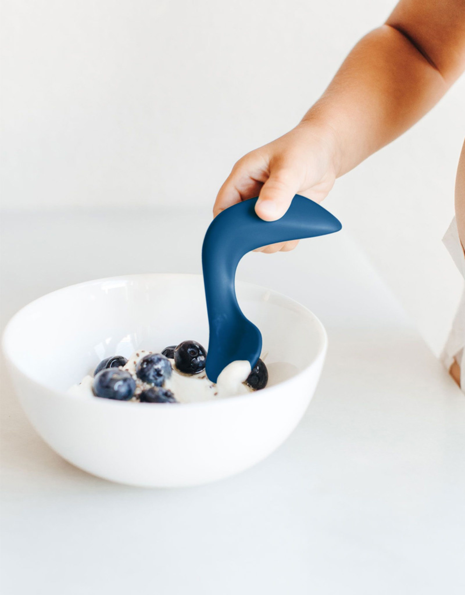 Kizingo Peuterlepel - Ergonomische lepel voor zelfstandig eten - Blauw