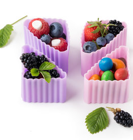 LEKKABOX Silicone Bento Cups - Driehoek set/4 - Lavender