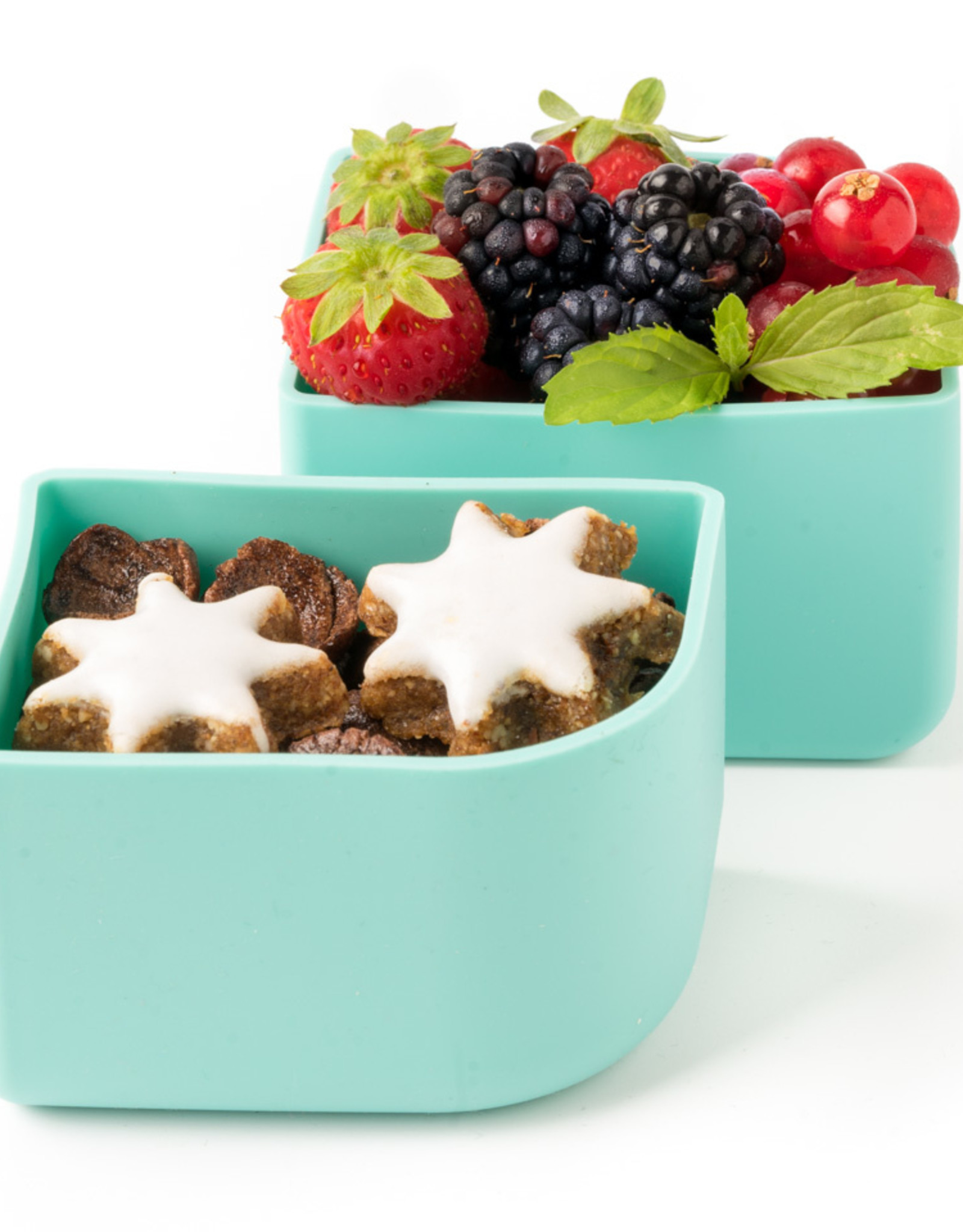 LEKKABOX Lekkabox Silicone Bento Cups - Afgerond set/2 - Munt