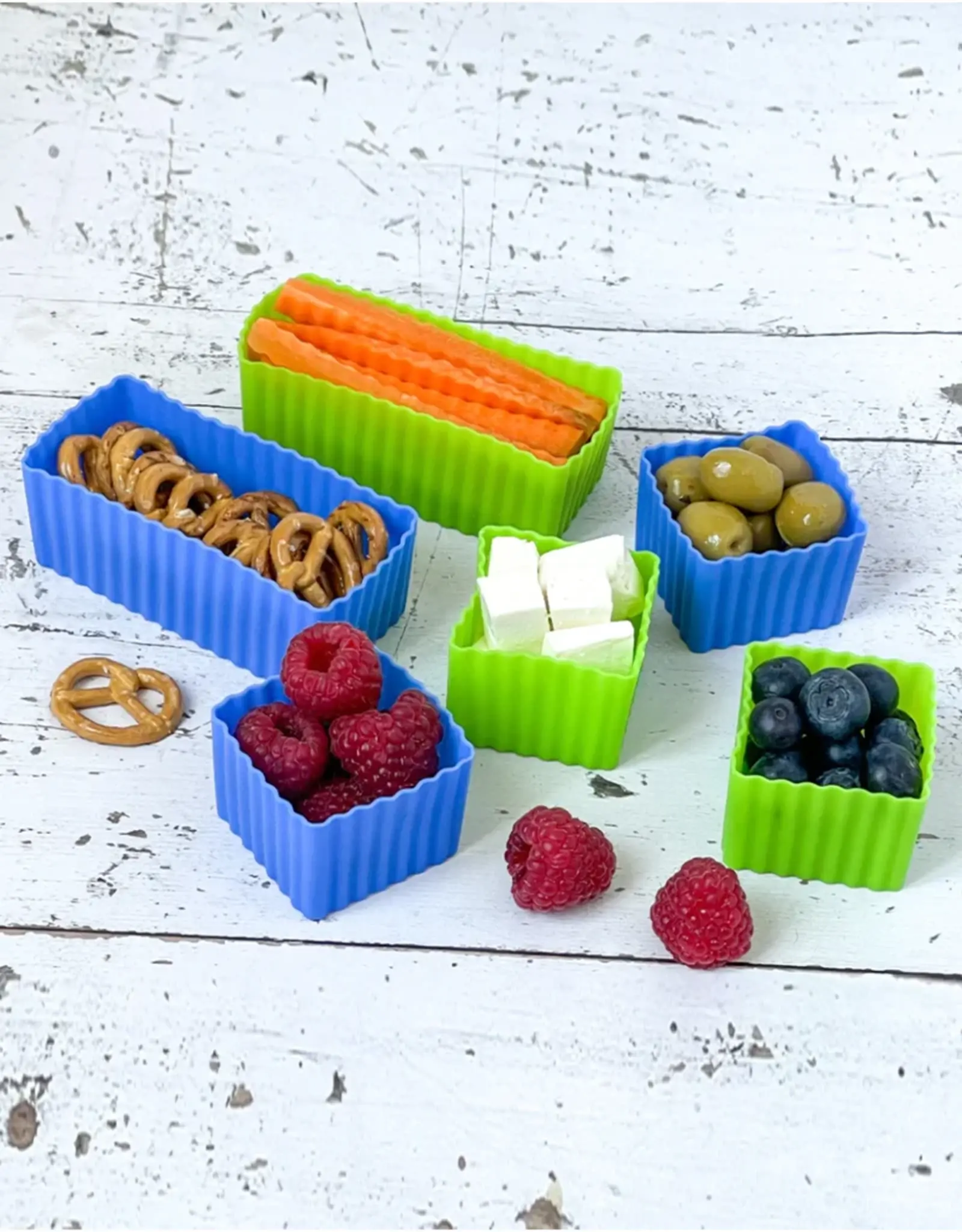 Yumbox Yumbox Siliconen Bakjes (set van 6) - Blauw/Groen