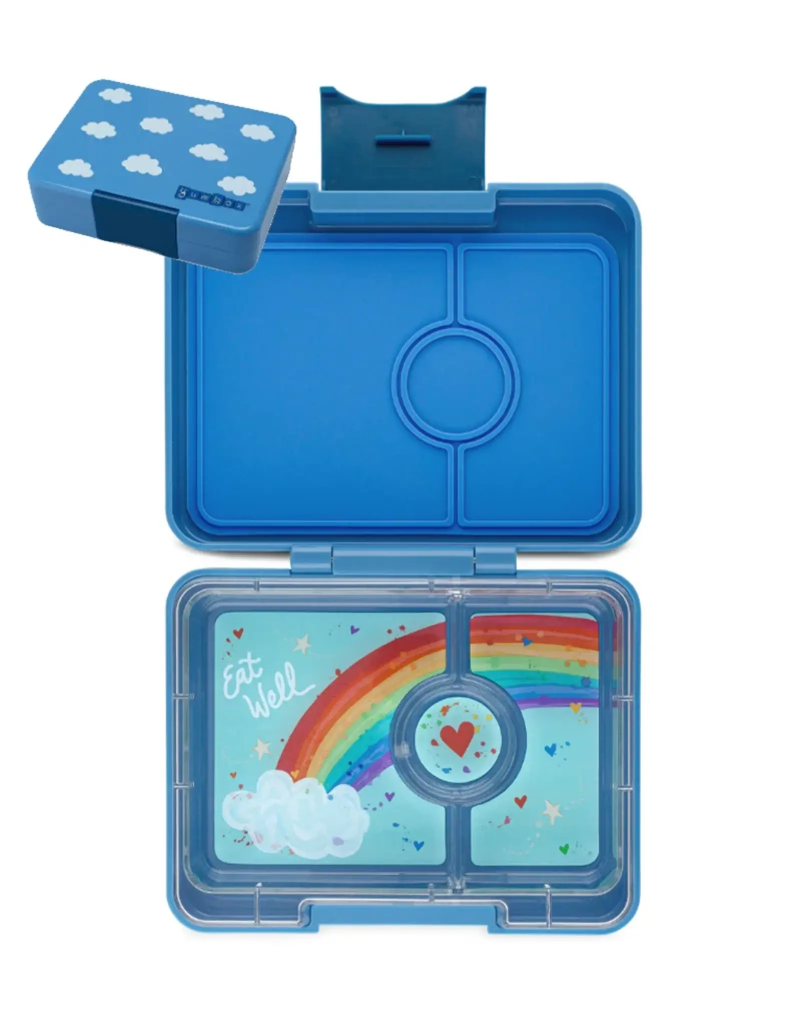 Yumbox Yumbox Snack 3-vakken - Sky Blue Clouds print (Rainbow)