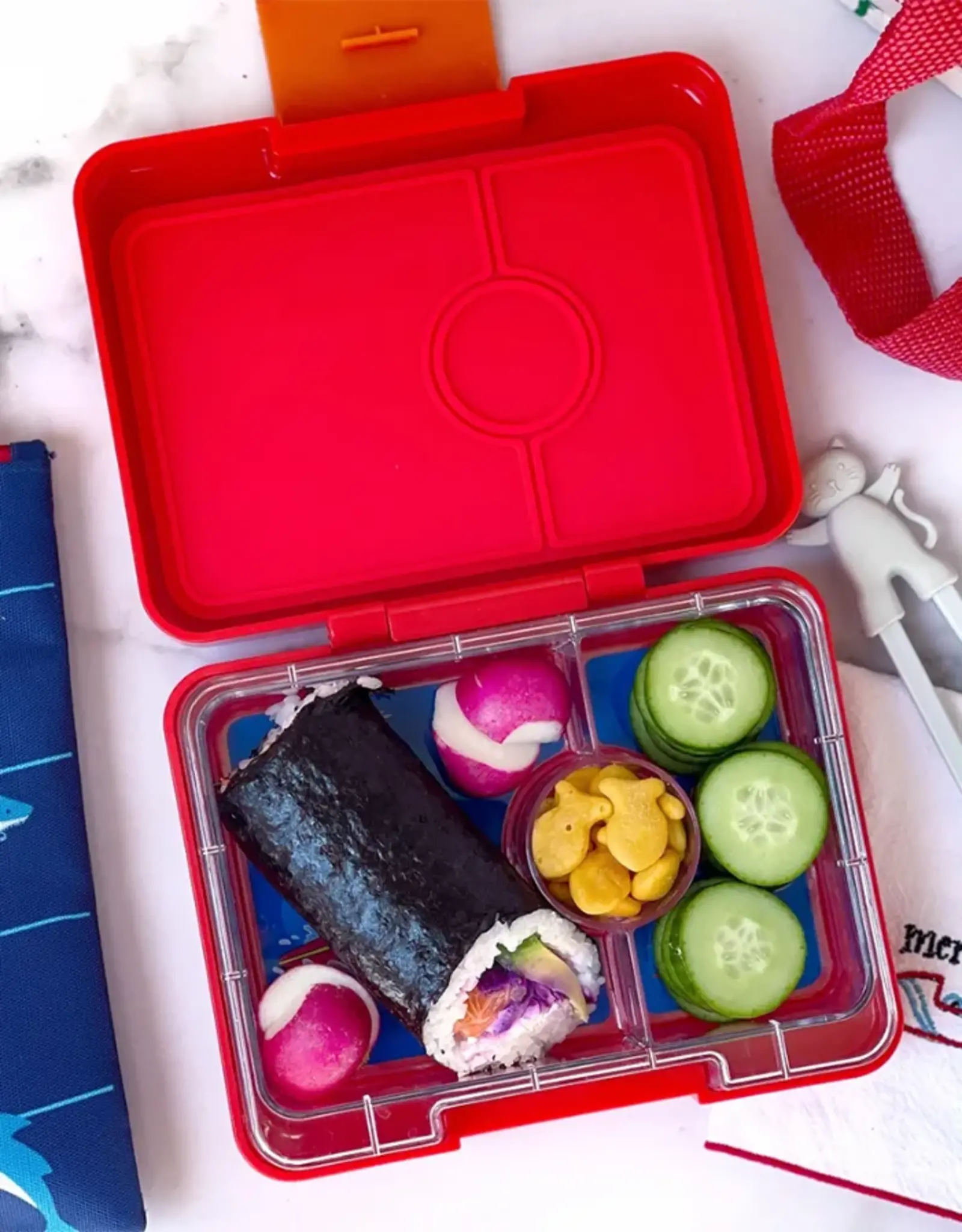 Yumbox Yumbox Snack 3-vakken - Roar Red  (Polar Bear)