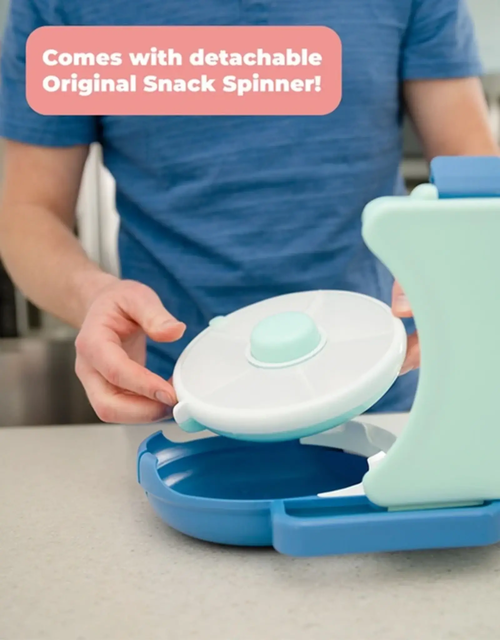 Göbe Göbe Lunchbox met Snack Spinner - Blueberry  Blauw